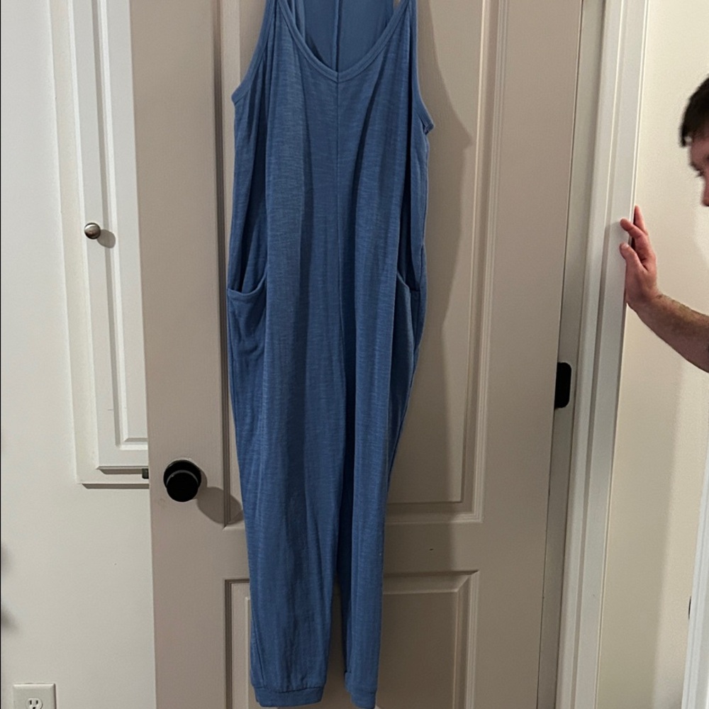 Sincerely Jules Blue Sleeveless Jumpsuit with Pockets